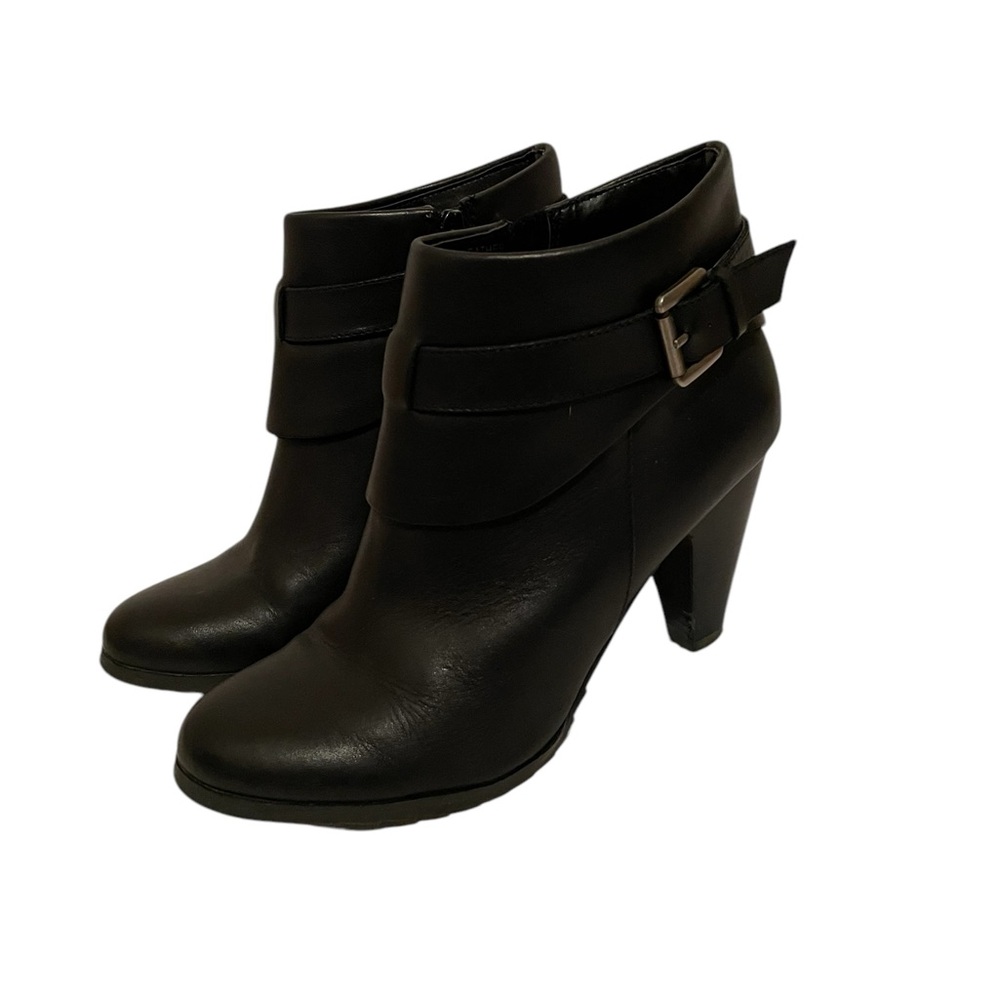 Coach and Four Leather Ankle Boots Black Side Zip Size 7M